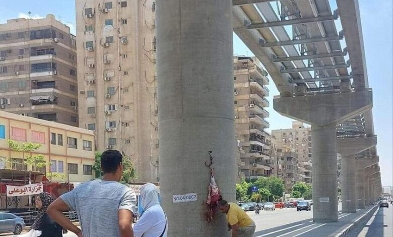التعدي على أحد أعمدة المونوريل