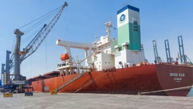 ميناء السخنة يستقبل أكبر سفينة صب جاف منذ تدشينه