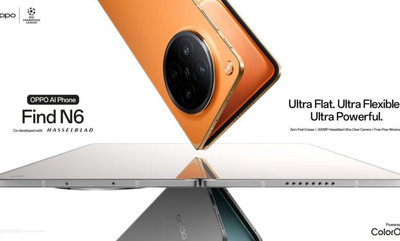 أوبو تطلق Find N6 أول هاتف قابل للطي