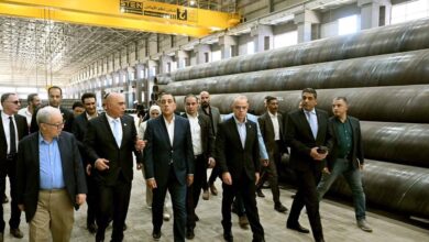 رئيس الوزراء يفتتح مصنع مواسير صلب بالسخنة