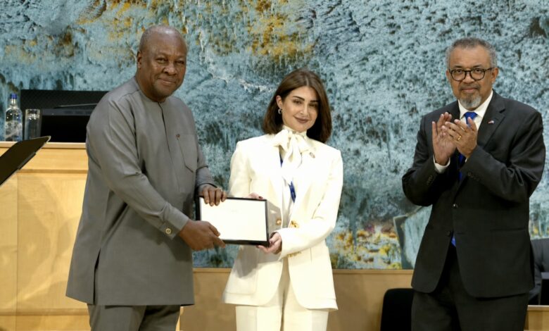 منظمة الصحة العالمية تكرّم الدكتورة هبة السويدي بجائزة دولية